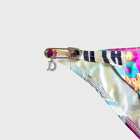 DIOR BY JOHN GALLIANO RARE RHINESTONE SAFETY PIN BIKINI - Picture 3 of 5